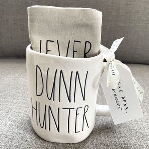NWT Rae Dunn "DUNN HUNTER" Tea Towel & Mug Set
